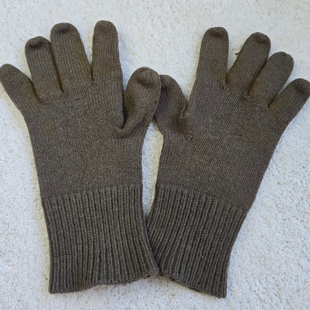 Vintage OD Green Brown Military Glove Liners‎ Insert Gloves
